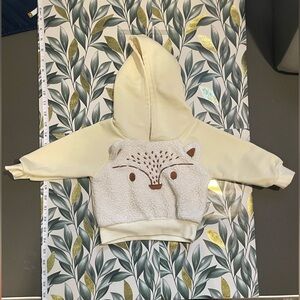 Adorable Cream Hooded Baby Sweater